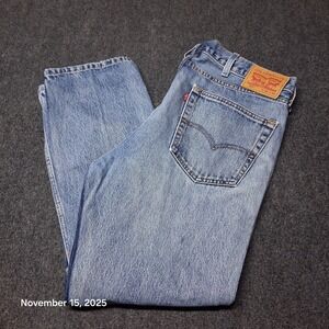 Levis‎ 505 Jeans Men 38x30 Blue Straight Leg Regular Fit Denim Workwear Pants